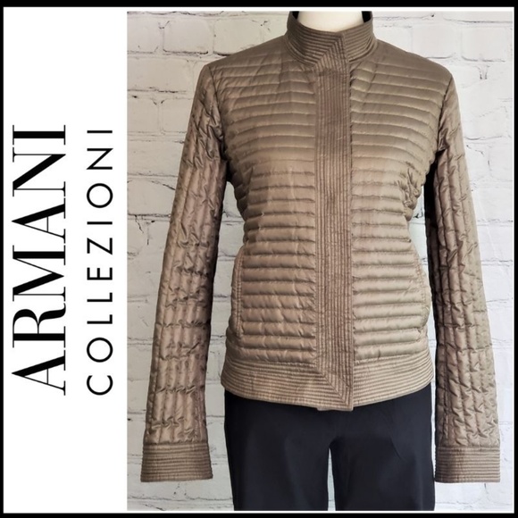 SOLD! ARMANI COLLEZIONI Down Filled Ribbed Coat 10 - Picture 8 of 8